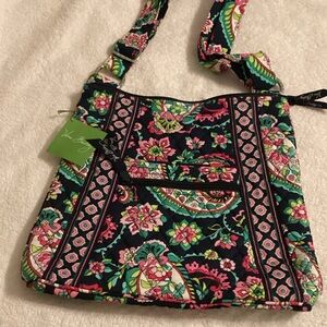 Vera Bradley Pink and Green Floral Crossbody Bag